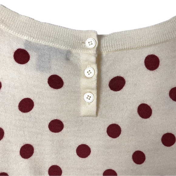 J Crew Jackie Shell Cream + Dusty Red Sequins Polka Dot Size Medium - Picture 7 of 9